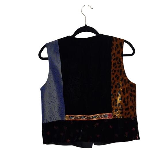 Vintage 90s Lucia Lukken Wo.ens size Small Broomskirts Eclectic Patchwork Vest - Picture 10 of 13